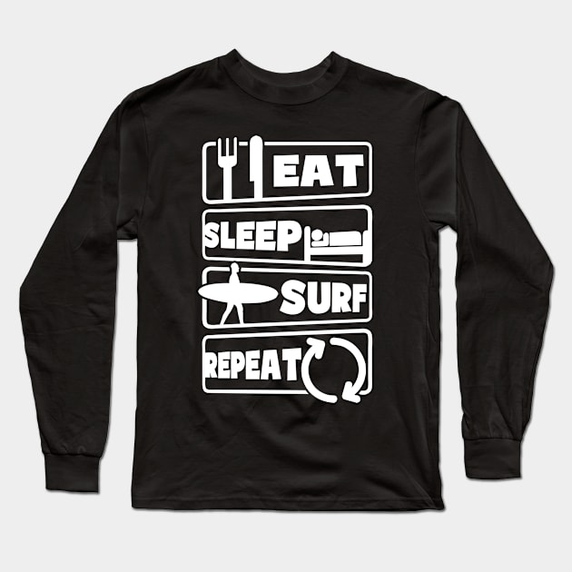 Surfer Shirt | Eat Sleep Repeat Long Sleeve T-Shirt by Gawkclothing